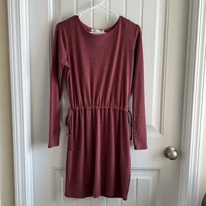Charles Henry Long Sleeve Ribbed Knit Dress